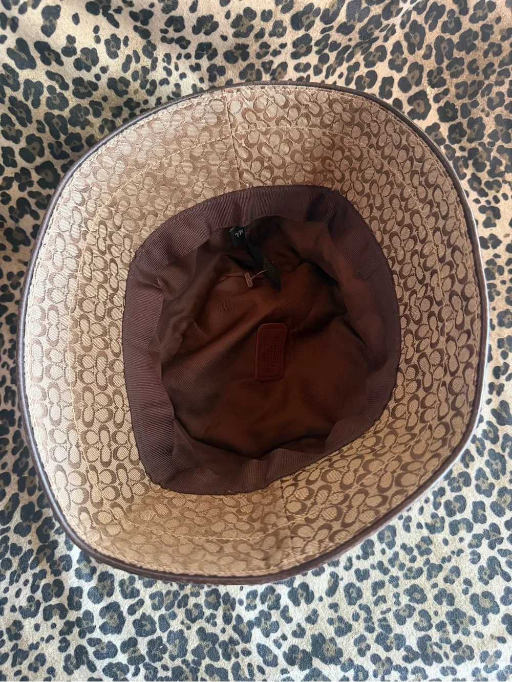 Vintage Y2K brown Coach bucket hat